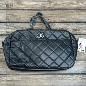 Gilda Paris Black Quilted Weekender Bag NEW